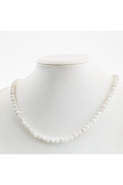 OSMANLI DOĞAL TAŞ Ay Taşı 6 Mm Dizi Doğal Taş Kolye