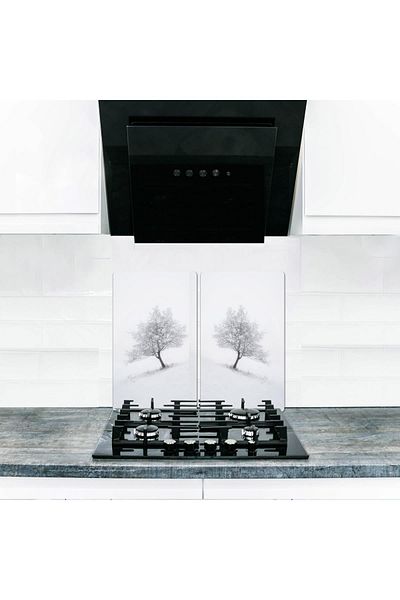 Saban 2-Pack 40X52 cm Glass Stove Protector - Contact with 5-Pack Stoves for Winter