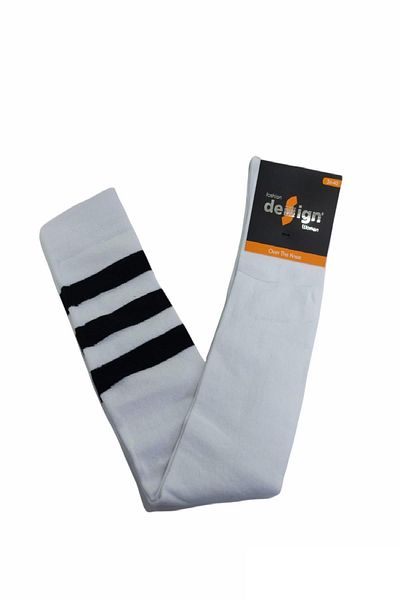 Design Socks Безшевни чорапи до коляното с кръгъл шарен дизайн