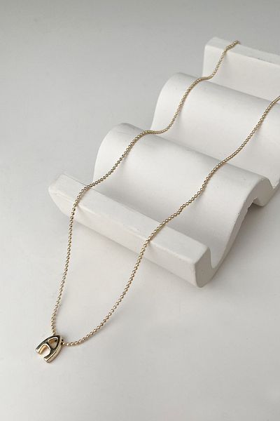 Modex Gold Color Three-Dimensional Letter a Necklace (45+5cm)
