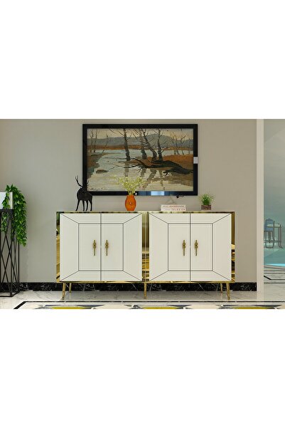 DEMONTE DECOR ARNODD (KB150) KONSOL BEYAZ-ALTIN