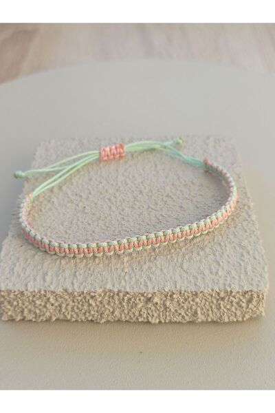 TREND Unisex Çift Renk Makrome Ip Bileklik