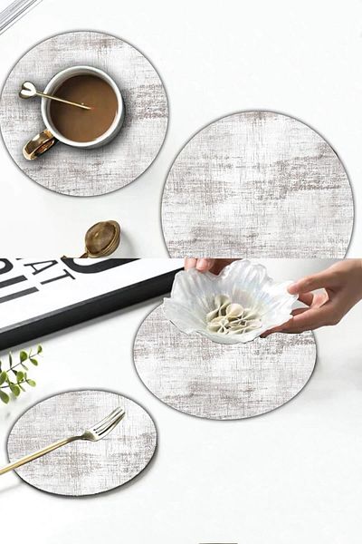 Saban Model 2 Patterned Glass Presentation Tray Set of 2 Diameter 32 & Diameter 20