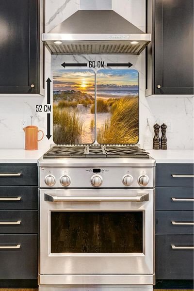 Saban 2-Piece 30X52 cm Glass Stove Protector for 4-Piece Stoves Ameland