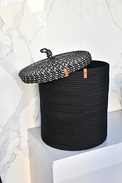 fa collection desing Coș de rufe cu capac din paie de iută - murdară, jucării, articole de baie și decor