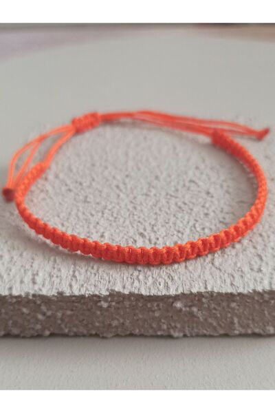 TREND Unisex Black Orange Macrame Bracelet, Braided Rope Bracelet, Gift Bracelet, Dating Bracelets