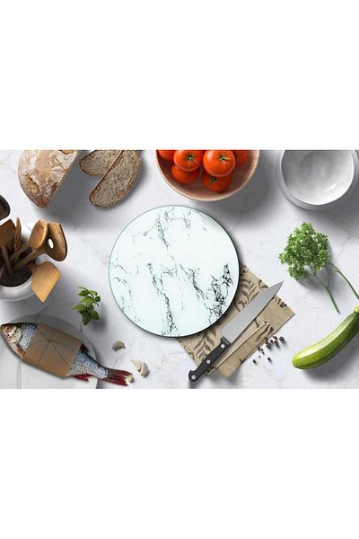 Saban 32 cm White Marble