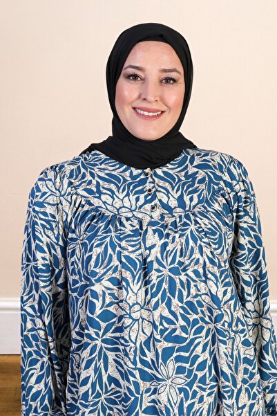 Ferace Rochie de vară lungă cu model de frunze de mărime mare