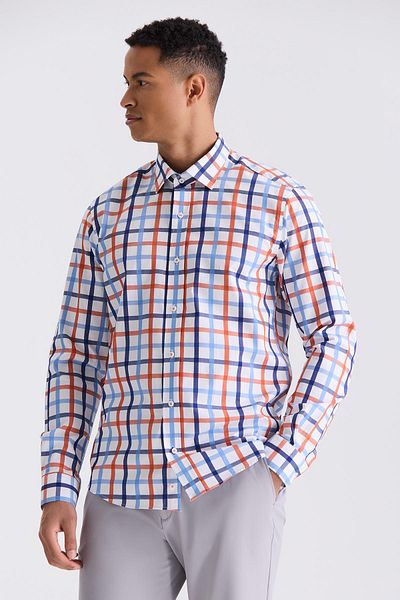 Jakamen Πορτοκαλί Slim Fit πουκάμισο με κουμπιά γιακά