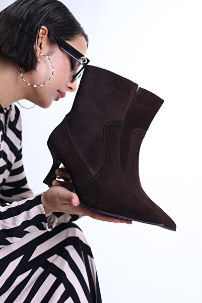 ELİT SHOES Doğal Deri ve El Yapımı Stiletto Formunda Kadın Bot