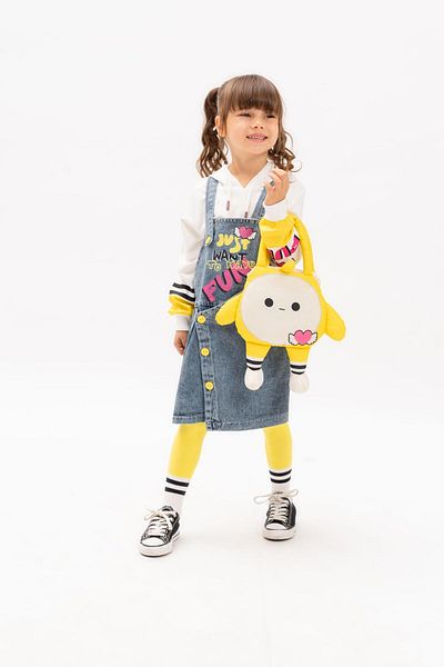 RAPAPA Set haine cu geantă galbenă și gilet din denim - Femeie 12073
