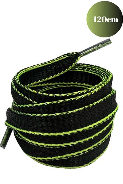 Mag Shoes Care Yellow - Black Transitional Ironed Sports Shoelaces. 120cm. 1 Pair. 2 Pieces.