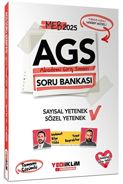 Yediiklim Yayınları 2025 MEB AGS Sözel Yetenek Sayısal Yetenek Tamamı Çözümlü...