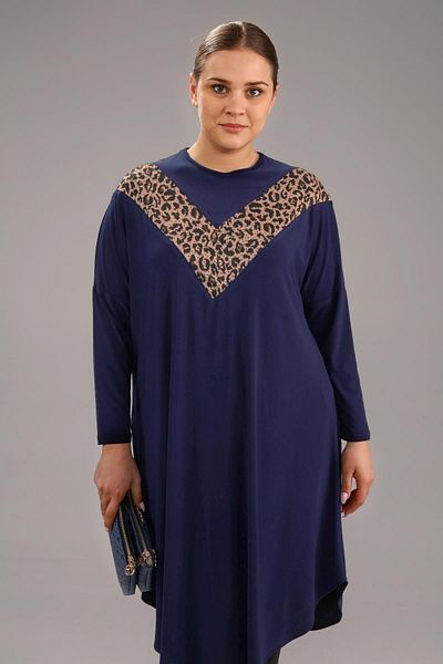 Ferace Women's Large Size Clothing Tunic Bat Sleeve And Oversize Cut