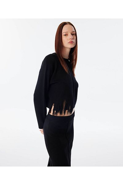 Twist Pulover de tricotaj Old School - Design cu fuste și efecte
