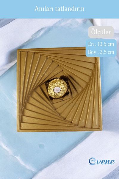 Evene Sugar Bowl Gold Color Presentation Cup Dragee Decorative Plate Model 3