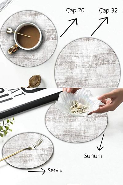 Saban Model 2 Patterned Glass Presentation Tray Set of 2 Diameter 32 & Diameter 20