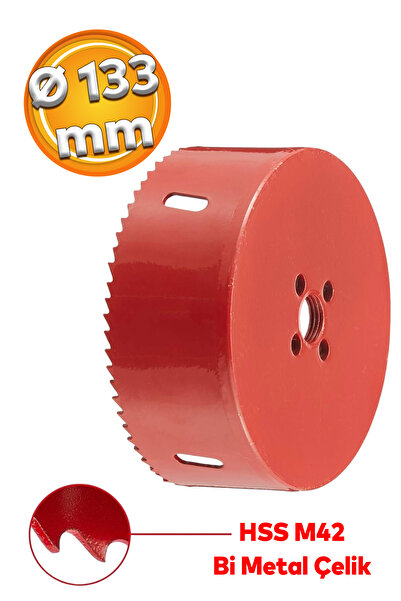 Badem10 Panç Ø 133 mm Çap 13.3 cm Delik Oyuk Açma Metal Sds Plus Delme HSS Bi...