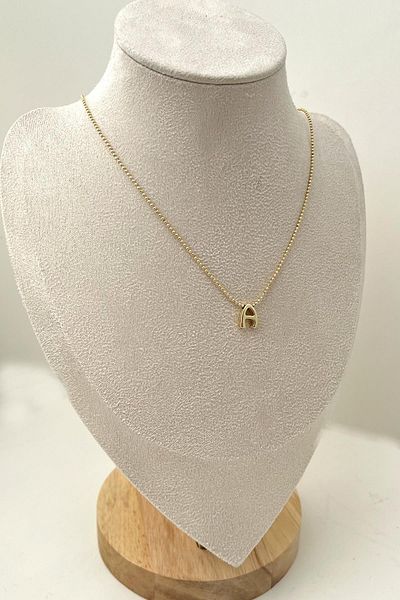 Modex Gold Color Three-Dimensional Letter a Necklace (45+5cm)