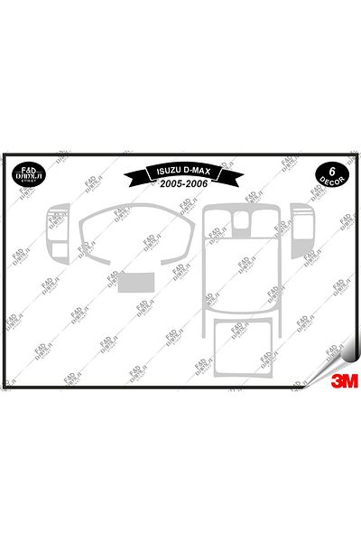 FD Damla Etiket Isuzu D Max 2005-2006 Κονσόλα Γκαμπάζ Σετ 6 τεμαχίων με επικάλυψη μαόνι ασημί