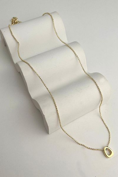 Modex Gold Color Three-Dimensional Letter O Necklace (45+5cm)
