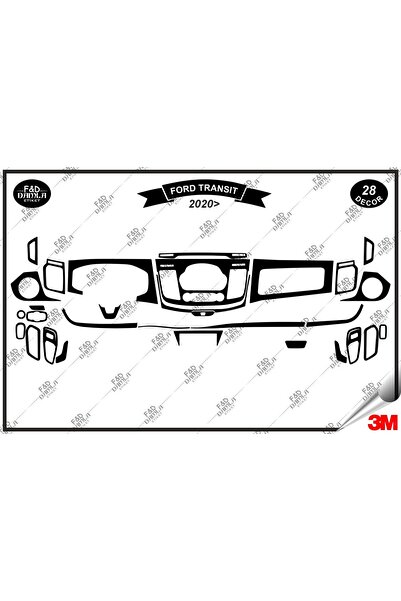 FD Damla Etiket مجموعة لسيارة Ford Transit 2020 Torpedo Console Trim الصدرية ...