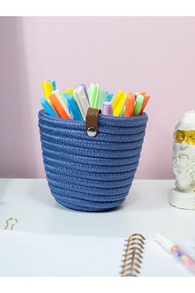OneSize Blue Natural Pen Holder - Study Desk and Office Tabletop