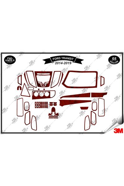 FD Damla Etiket لسيارة Ford Transit 2014-2019 Torpedo Console Trim - طقم 55 ق...