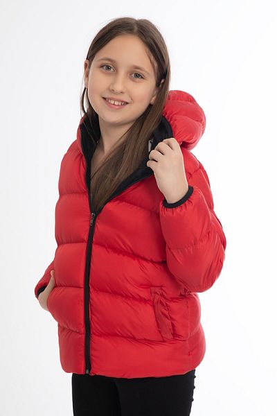 Royalside Sports Girl's Red Fleece Hooded Waterproof Wind Resistant Winter Sports Coat