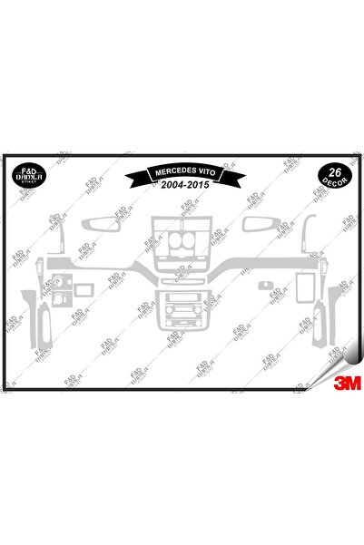 FD Damla Etiket لسيارة Mercedes Vito 2004-2015 Torpedo Console Trim طقم صدري ...