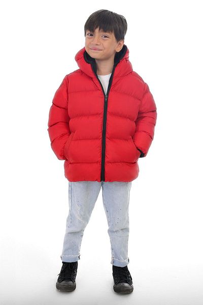 Royalside Sports Boys Red Fleece Hooded Waterproof Wind-Resistant Winter Sports Coat
