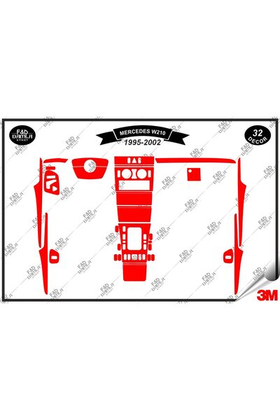 FD Damla Etiket Mercedes w 210 1995-2002 glove box console trim chest mahogan...