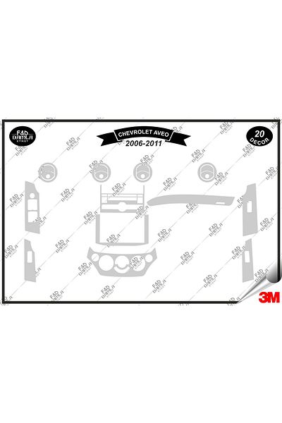 FD Damla Etiket 2006-2011 Chavrolet Aveo Torpedo Console Trim - Ασημί Χρώμα 20 τεμαχίων σετ μαόνι