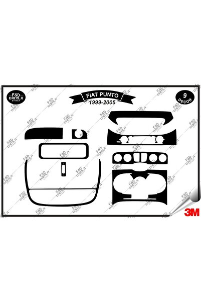 FD Damla Etiket For Fiat Punto 1999-2005 Glove Box Console Trim Chest Mahogan...