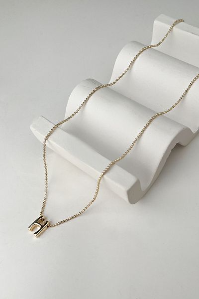 Modex Gold Color Three-Dimensional Letter H Necklace (45+5cm)