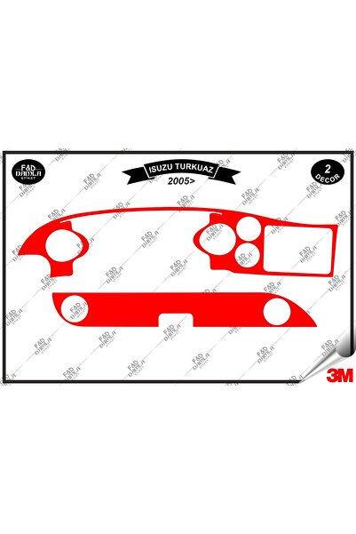 FD Damla Etiket Isuzu Turquoise 2005 Glove Box Console Trim Chest Mahogany Fi...
