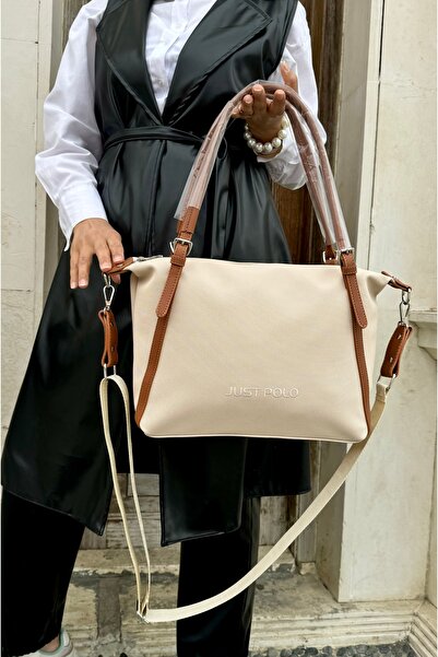 Just Polo حقيبة كتف نسائية كبيرة الحجم من Justpolo مع حزام طويل قابل للتعديل