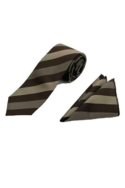 Brianze Patterned 3-Piece Tie and Handkerchief Set