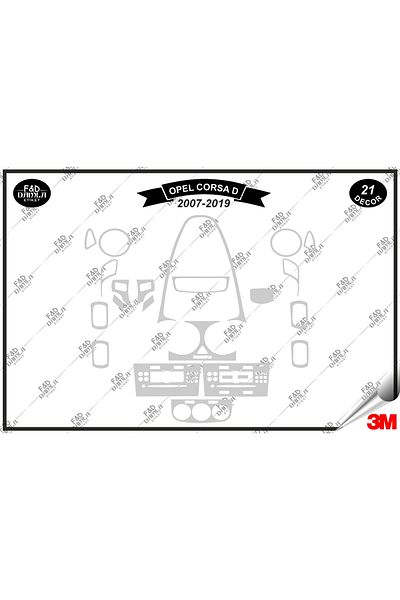 FD Damla Etiket 2007-2009 Opel Corsa D Κονσόλα Τορπίλης - Σετ 21 τεμαχίων ασημί μαόνι με επένδυση