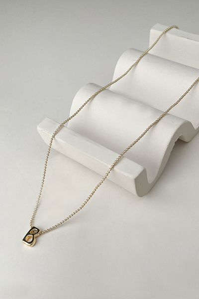 Modex Gold Color Three-Dimensional Letter B Necklace (45+5cm)