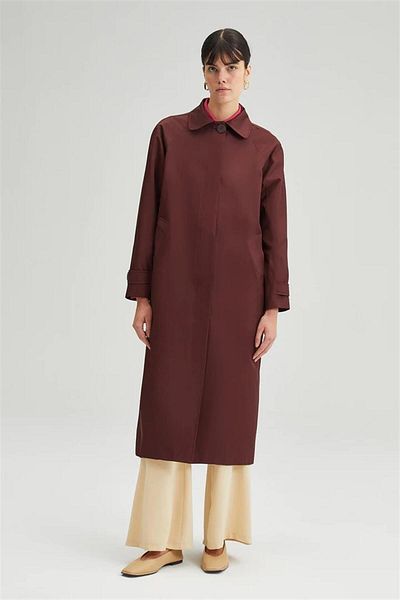 Touché Privé Touche Burgundy Relax Trenchcoat - Burgundy
