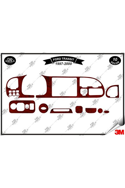 FD Damla Etiket Ford Transit 1997 - 2000  Torpido Konsol Trim Göğüs Maun Kapl...