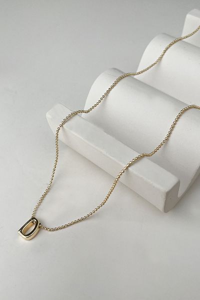 Modex Gold Color Three-Dimensional Letter D Necklace (45+5cm)