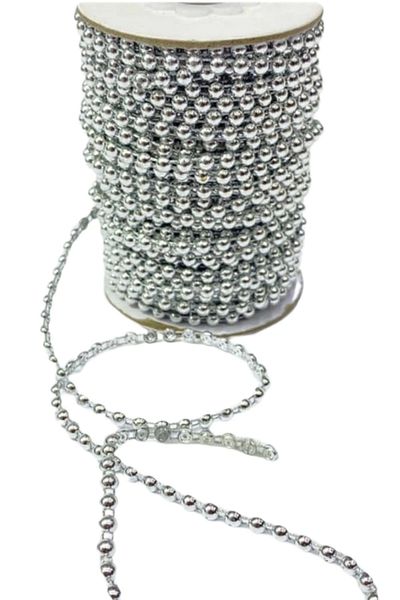 P Parla 1 cm Wide Sewable Pearl Single Silver 1 Meter