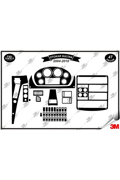 FD Damla Etiket Otokar Sultan 2004-2010 غطاء وحدة التحكم باللون الأسود - طقم ...