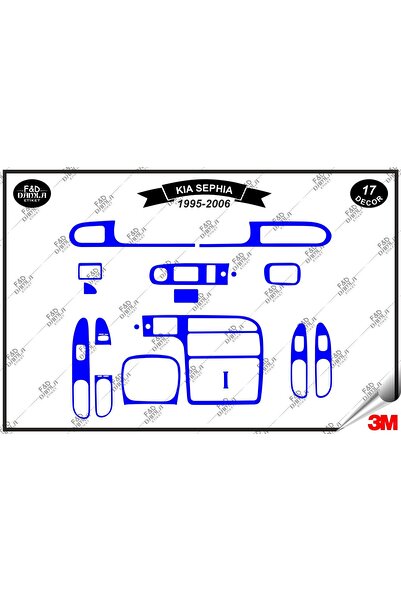 FD Damla Etiket لـ Kia Sephia 1995-2006 Torpedo Console Trim طقم صدري مطلي با...