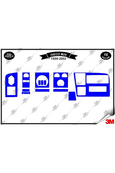 FD Damla Etiket For iveco m29 1999-2002 glove box console trim chest mahogany...