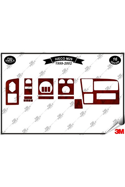 FD Damla Etiket For iveco m29 1999-2002 glove box console trim chest mahogany...