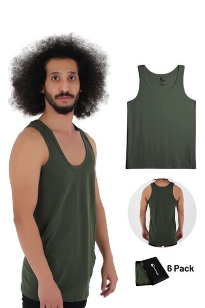 CENNETOĞLU 6 Men's Combed Cotton Singlets in Economic Package Special Box