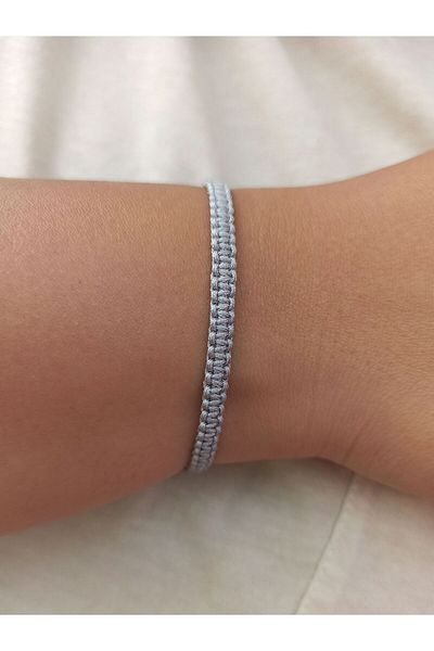TREND Unisex Knitted Gray Macrame String Bracelet, Friend Bracelet, Gift Bracelet